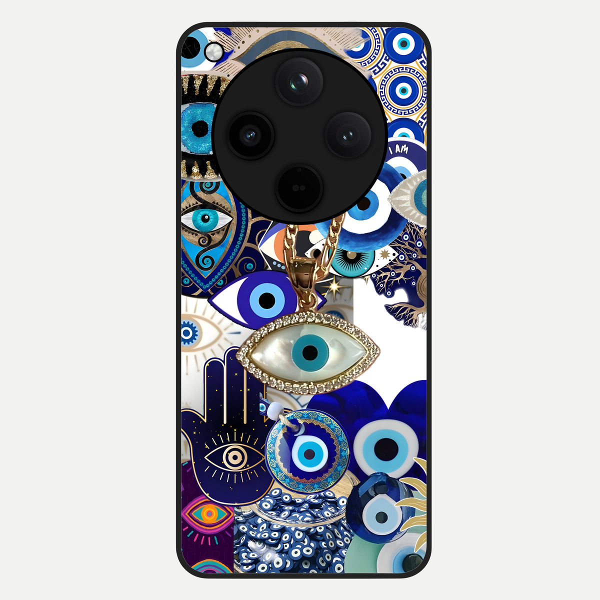  Mystic Charm Eye Glass Case For Oppo Find X8 back cover – full design glossy printed glass finish