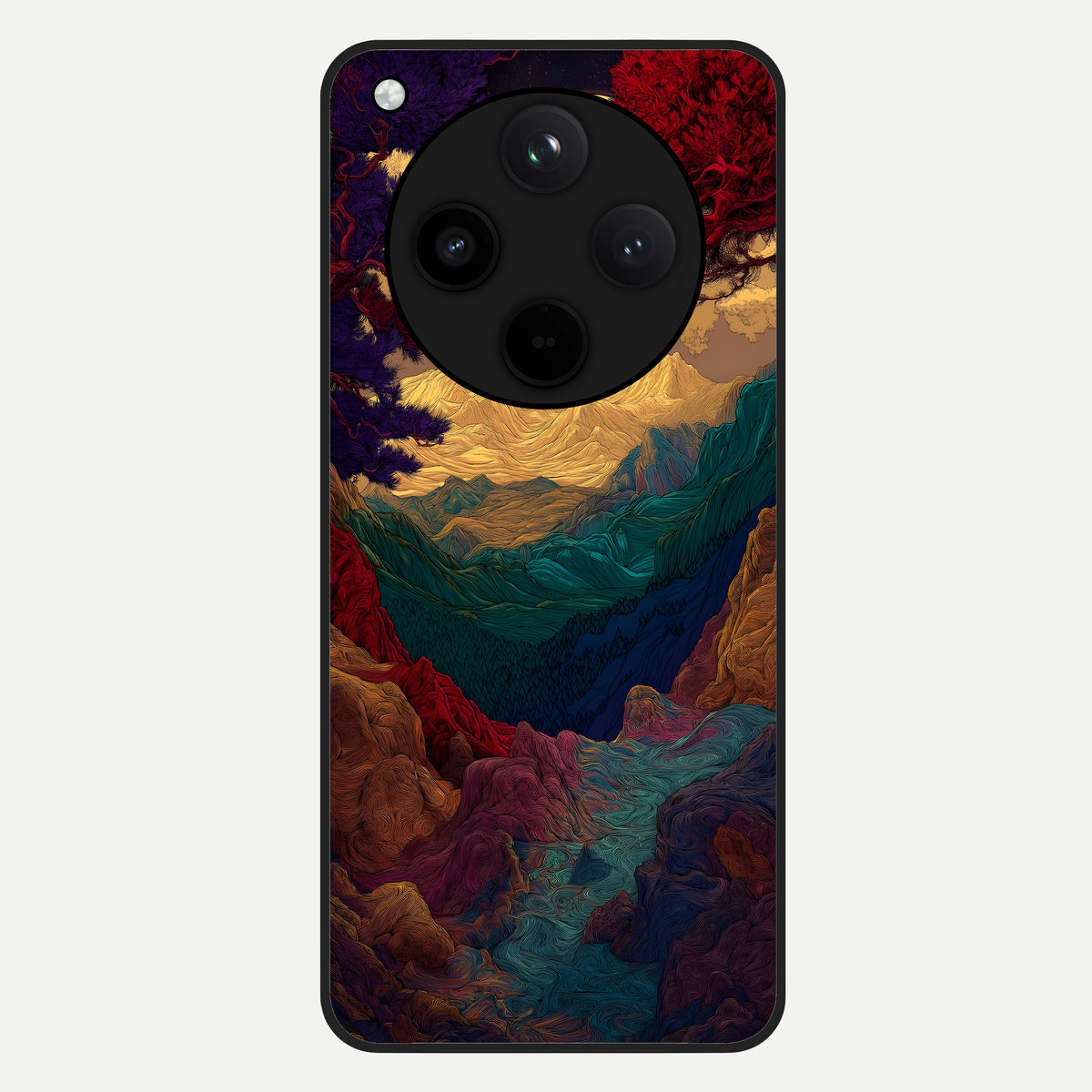  Mystic Valley Light Glass Case For Oppo Find X8 back cover – full design glossy printed glass finish