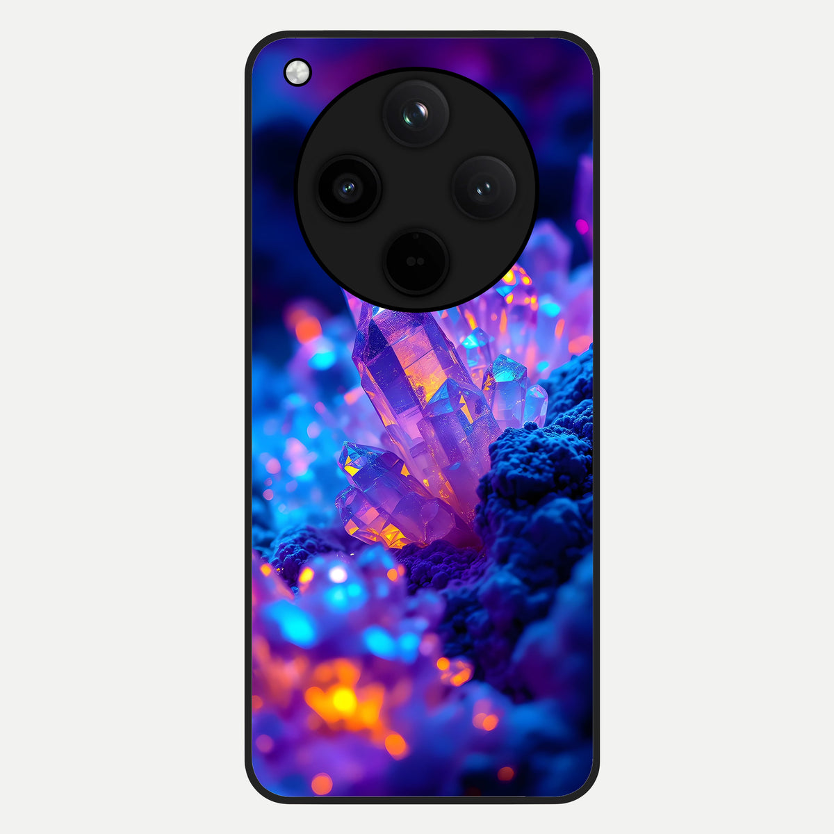  Neon Aura Shards Glass Case For Oppo Find X8 back cover – full design glossy printed glass finish