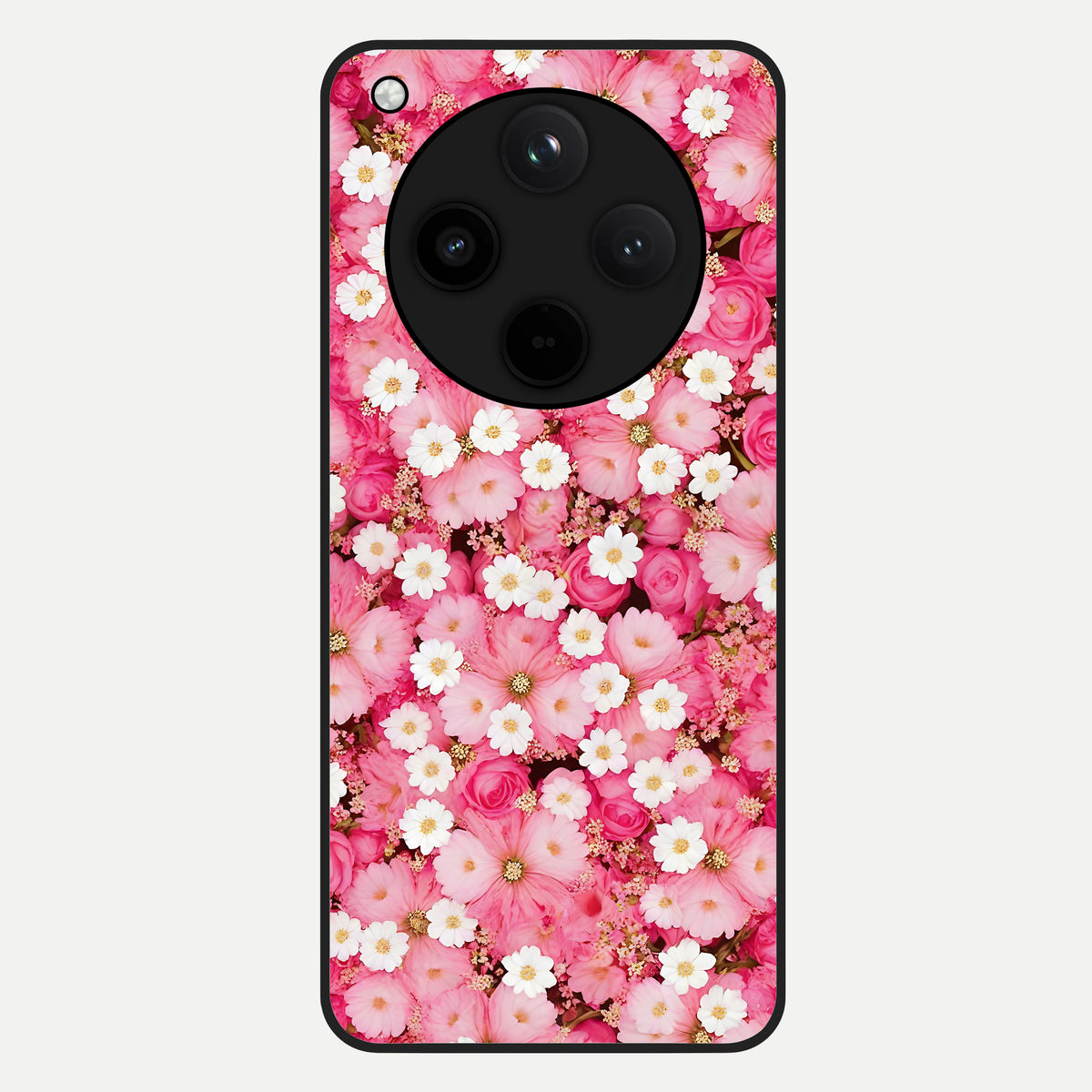  Pink Daisy Bliss Glass Case For Oppo Find X8 back cover – full design glossy printed glass finish