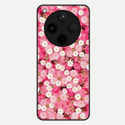  Pink Daisy Bliss Glass Case For Oppo Find X8 back cover – full design glossy printed glass finish