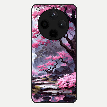  Pink Sunflower Glow Glass Case For Oppo Find X8 back cover – full design glossy printed glass finish