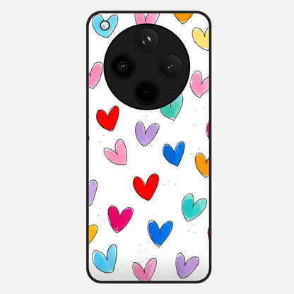  Playful Love Doodles Glass Case For Oppo Find X8 back cover – full design glossy printed glass finish