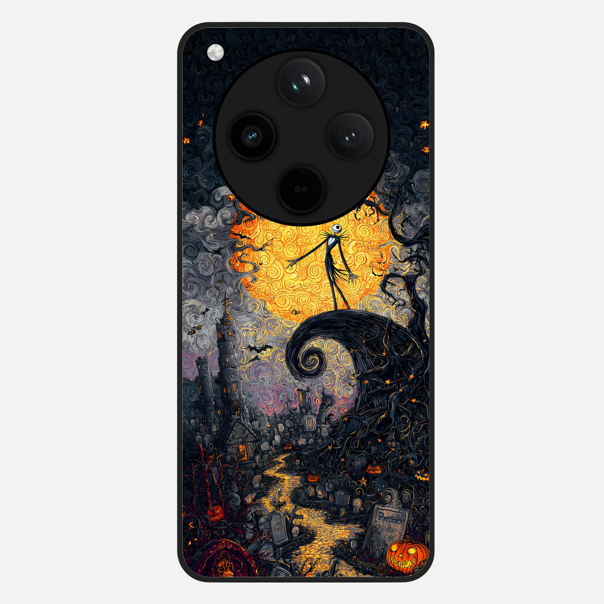  Pumpkin Moonlight Tale Glass Case For Oppo Find X8 back cover – full design glossy printed glass finish