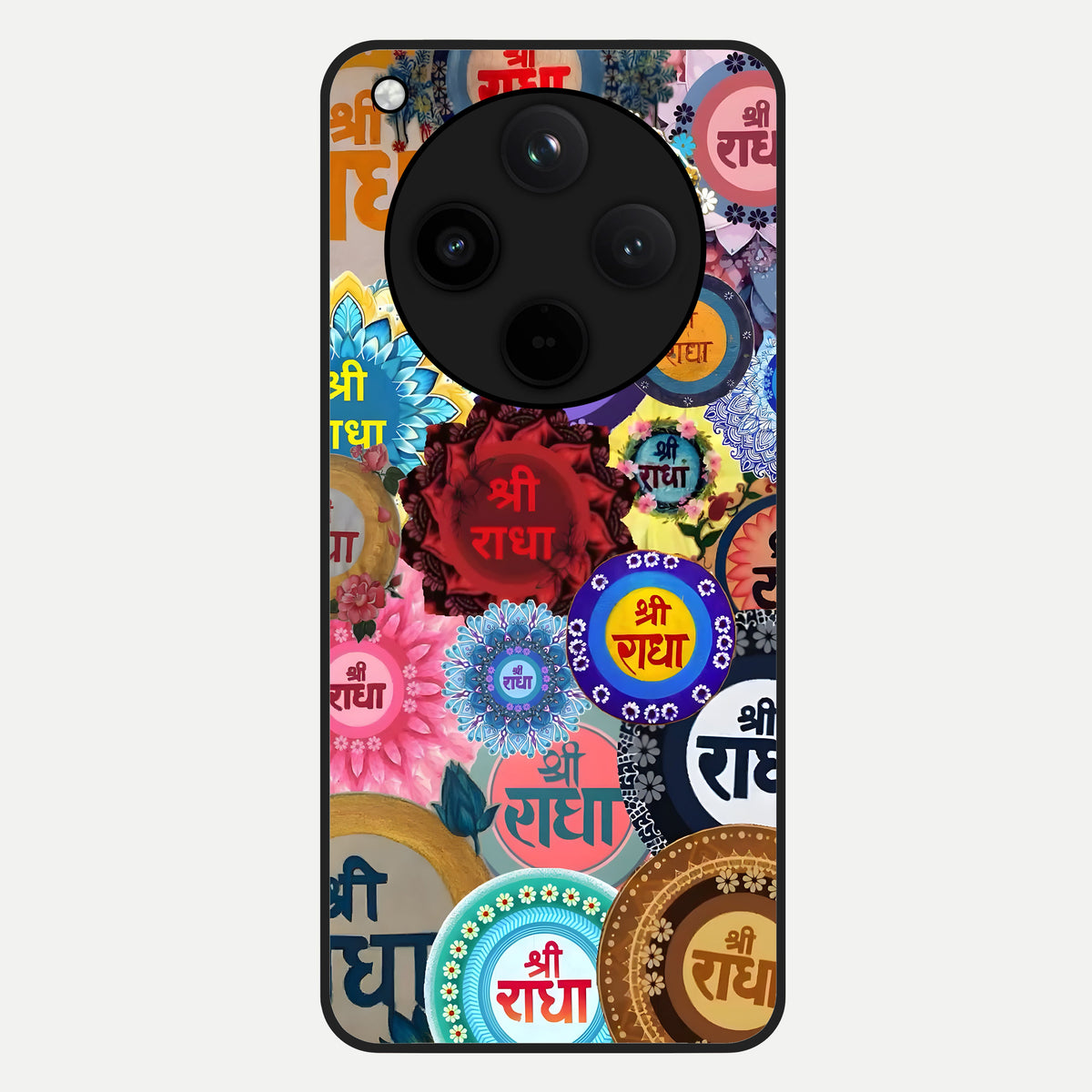  Radha Divine Bloom Glass Case For Oppo Find X8 back cover – full design glossy printed glass finish