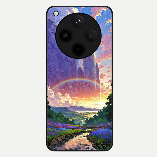  Rainbow Valley Dream Glass Case For Oppo Find X8 back cover – full design glossy printed glass finish