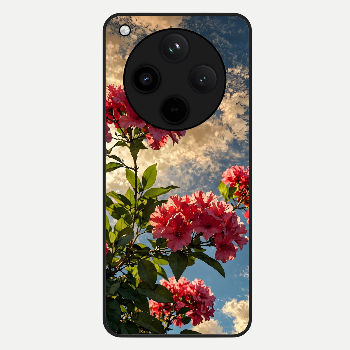  Red Bloom Skies Glass Case For Oppo Find X8 back cover – full design glossy printed glass finish
