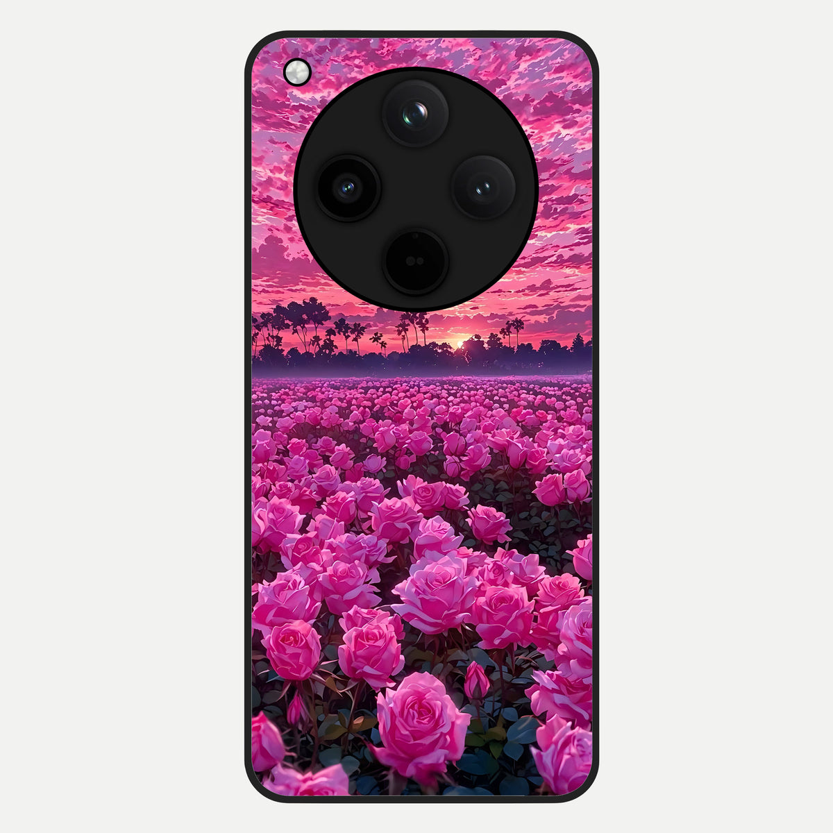  Rose Sunset Valley Glass Case For Oppo Find X8 back cover – full design glossy printed glass finish
