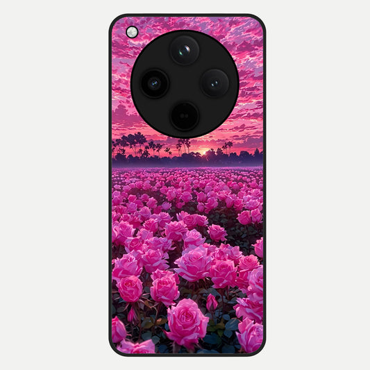  Rose Sunset Valley Glass Case For Oppo Find X8 back cover – full design glossy printed glass finish