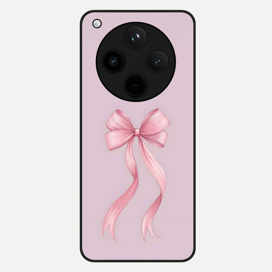  Soft Blush Bow Glass Case For Oppo Find X8 back cover – full design glossy printed glass finish