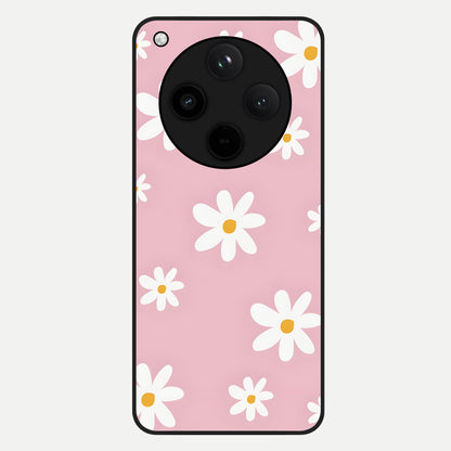  Soft Daisy Bliss Glass Case For Oppo Find X8 back cover – full design glossy printed glass finish