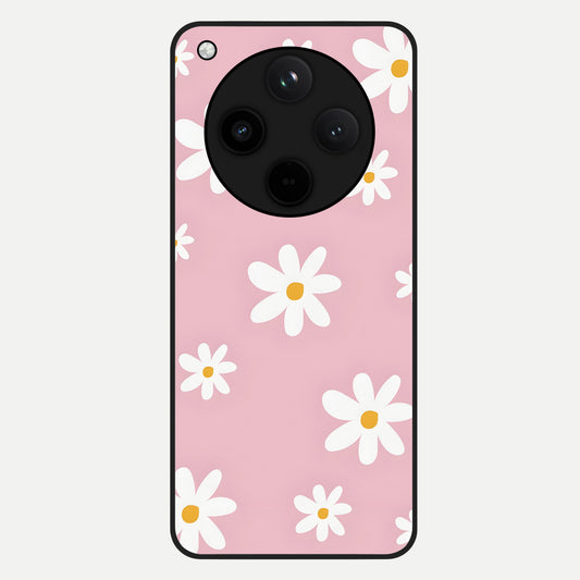  Soft Daisy Bliss Glass Case For Oppo Find X8 back cover – full design glossy printed glass finish