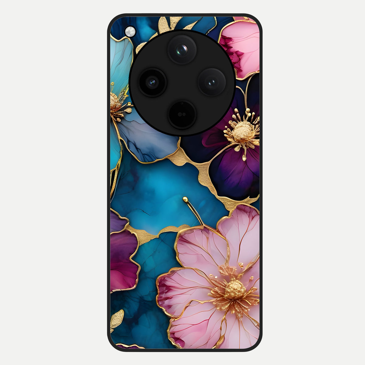  Sparkle Floral Glass Case For Oppo Find X8 back cover – full design glossy printed glass finish