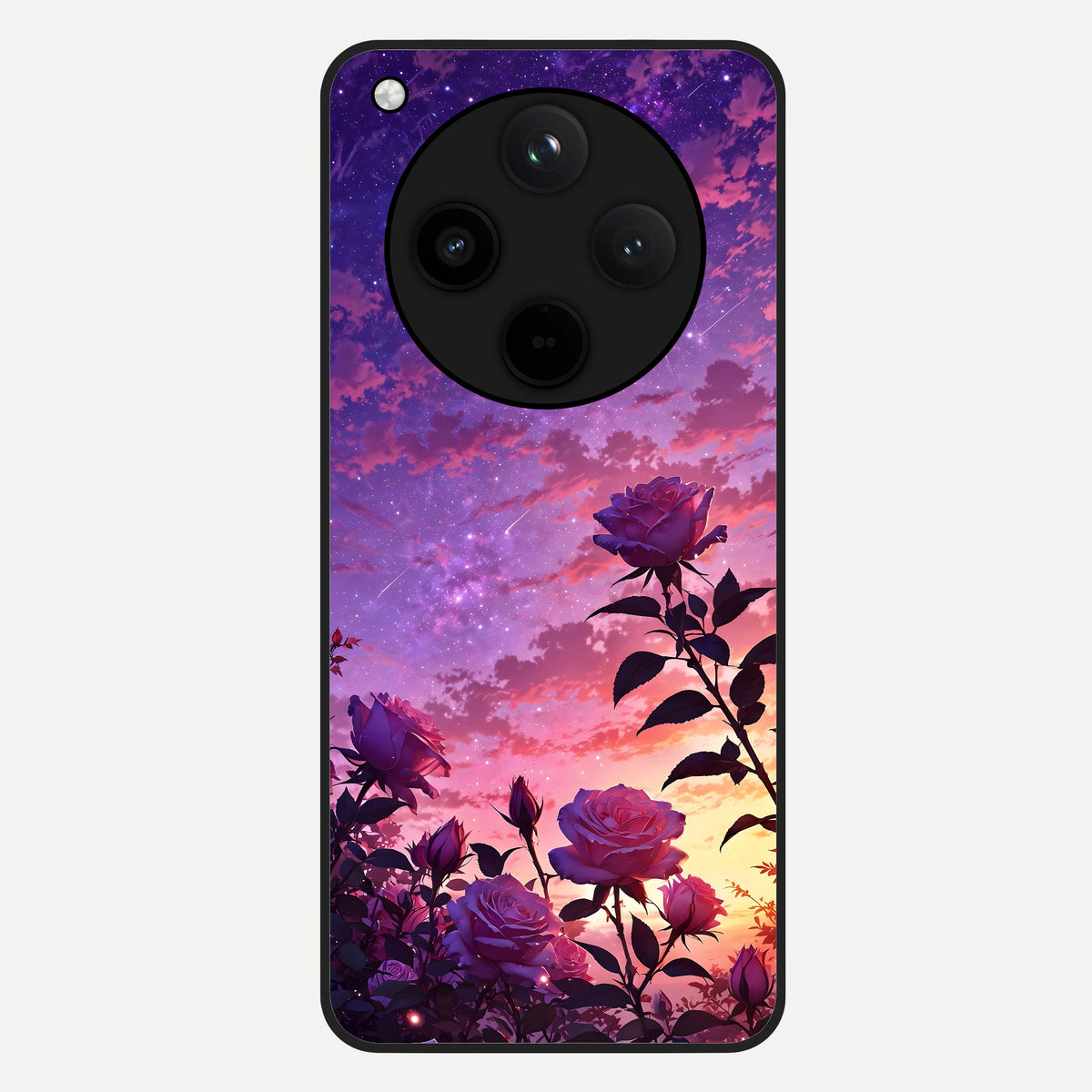  Starlit Rose Twilight Glass Case For Oppo Find X8 back cover – full design glossy printed glass finish