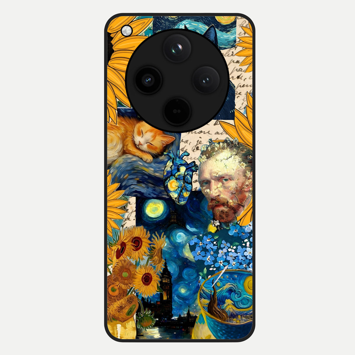  Sunflower Chic Mood Custom Name Glass Case For Oppo Find X8 back cover – full design glossy printed glass finish