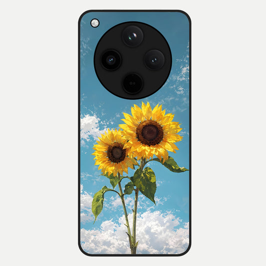  Sunlit Daisy Glow Glass Case For Oppo Find X8 back cover – full design glossy printed glass finish
