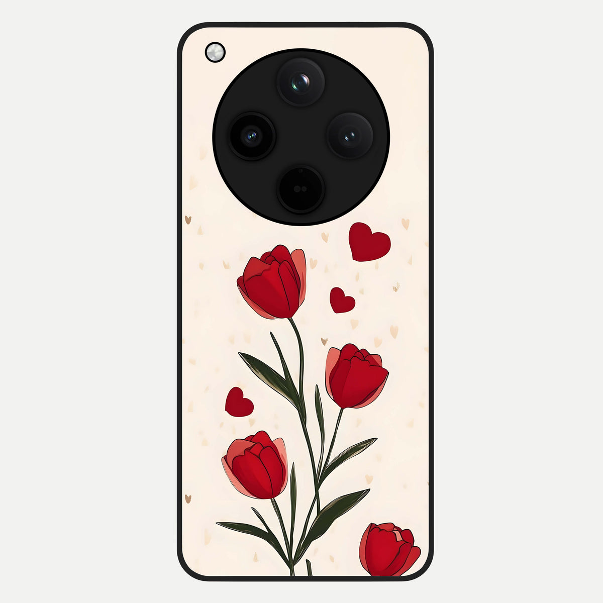  Tulip With Heart Glass Case For Oppo Find X8 back cover – full design glossy printed glass finish