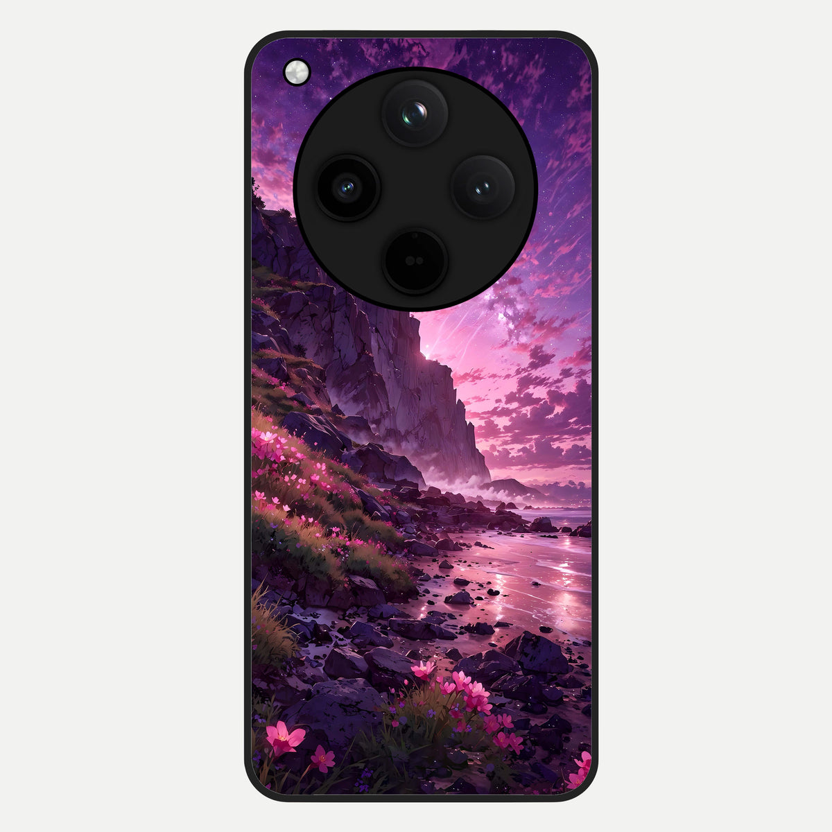  Twilight Blossom Coast Glass Case For Oppo Find X8 back cover – full design glossy printed glass finish