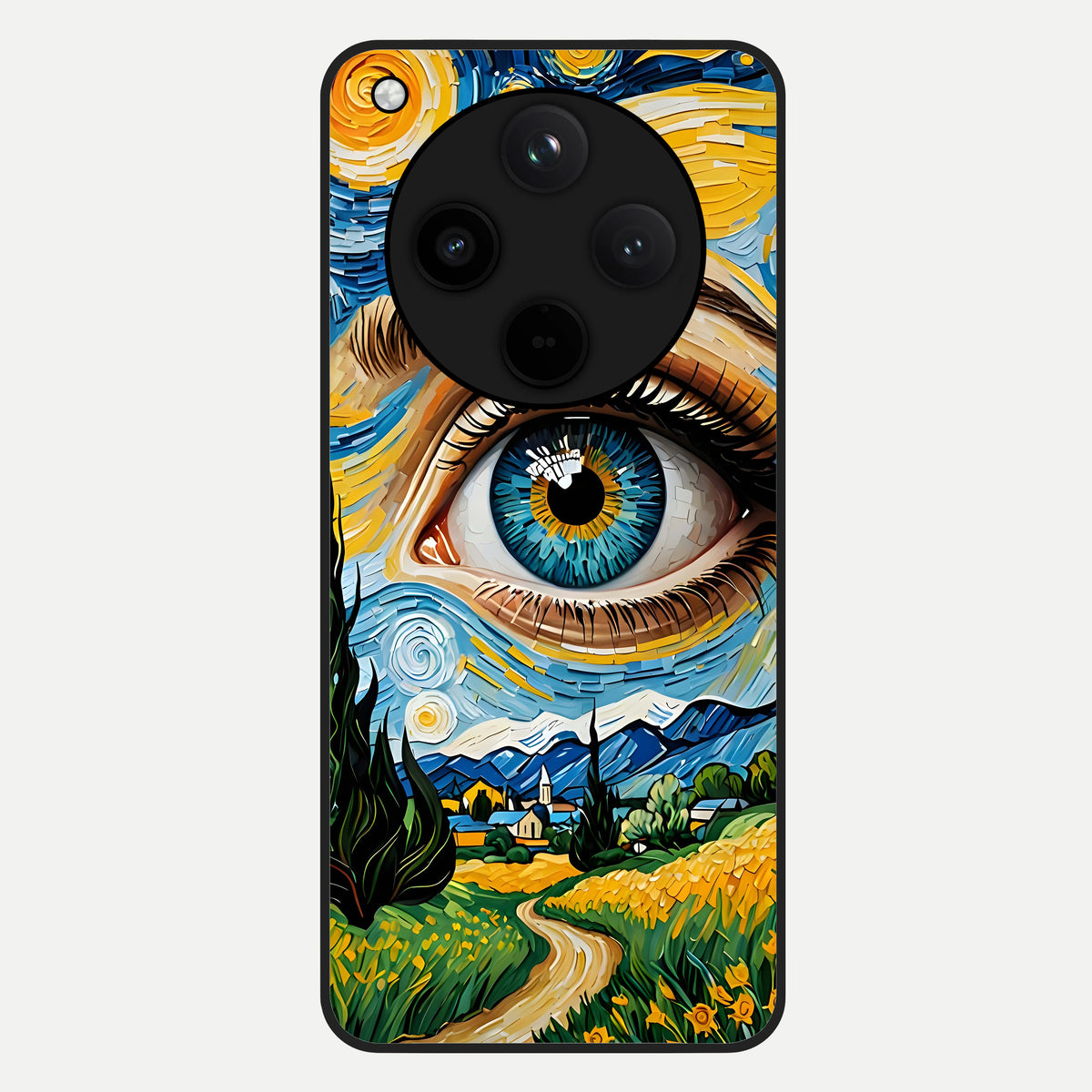  Van Gogh Eye Glass Case For Oppo Find X8 back cover – full design glossy printed glass finish