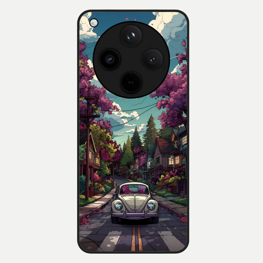  Vintage Street Drive Glass Case For Oppo Find X8 back cover – full design glossy printed glass finish