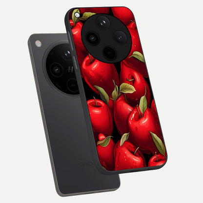  Apple Pattern phone case For Oppo Find X8 showing premium glass back cover with detailed artwork