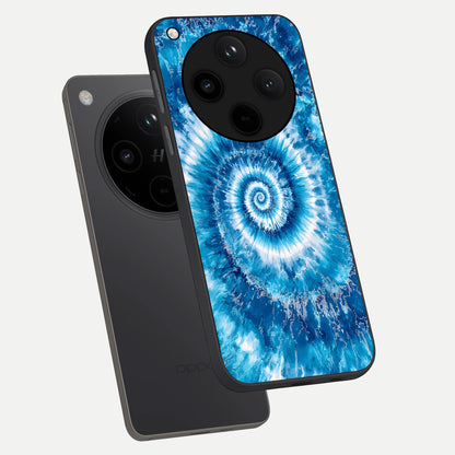  Blue Galaxy Wave phone case For Oppo Find X8 showing premium glass back cover with detailed artwork