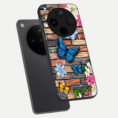 Brick Bloom Flight phone case For Oppo Find X8 showing premium glass back cover with detailed artwork