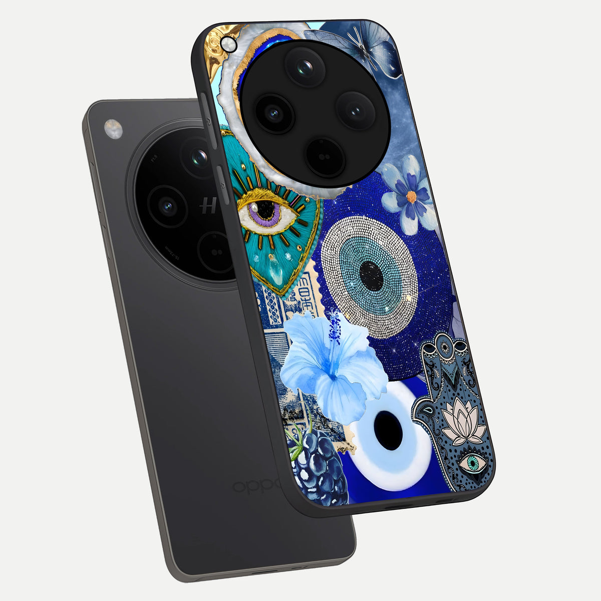  Celestial Blue Vision phone case For Oppo Find X8 showing premium glass back cover with detailed artwork