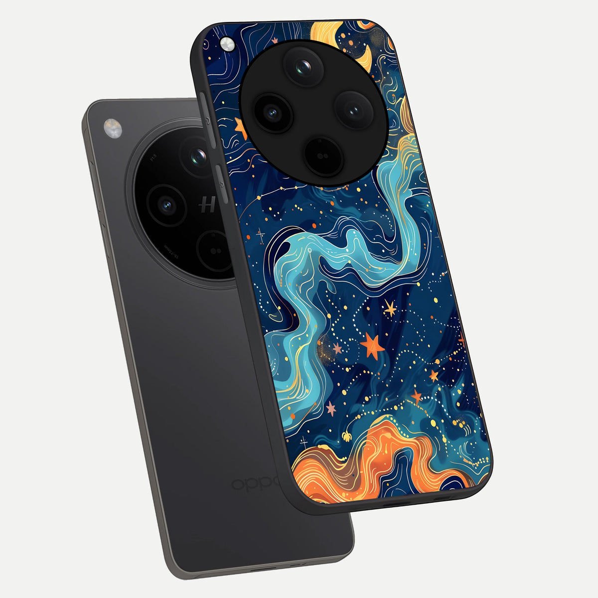  Celestial Dream Flow phone case For Oppo Find X8 showing premium glass back cover with detailed artwork