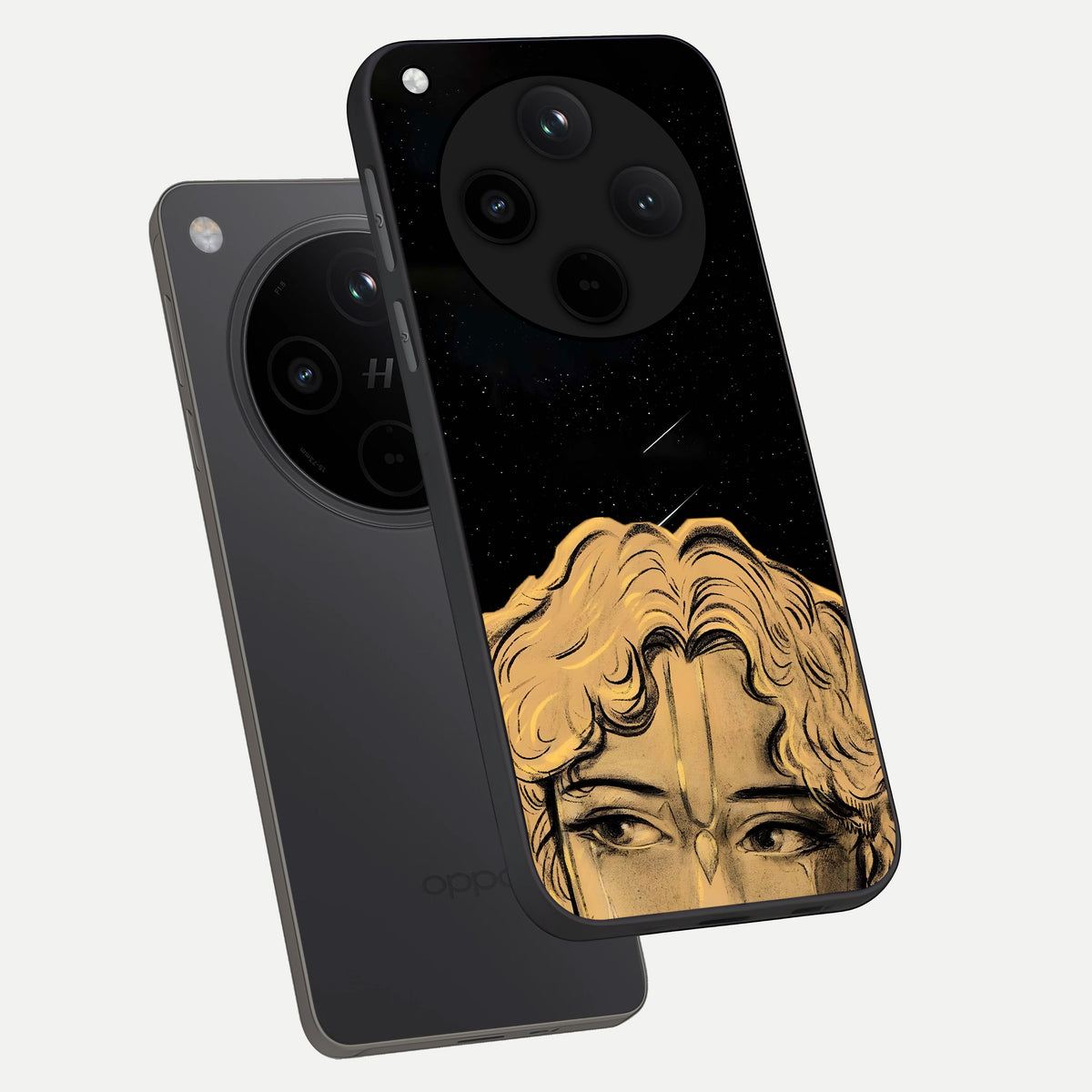  Celestial Gods Plan phone case For Oppo Find X8 showing premium glass back cover with detailed artwork