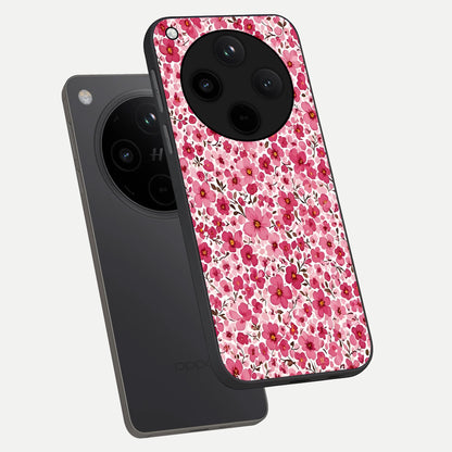  Cherry Blossom Charm phone case For Oppo Find X8 showing premium glass back cover with detailed artwork