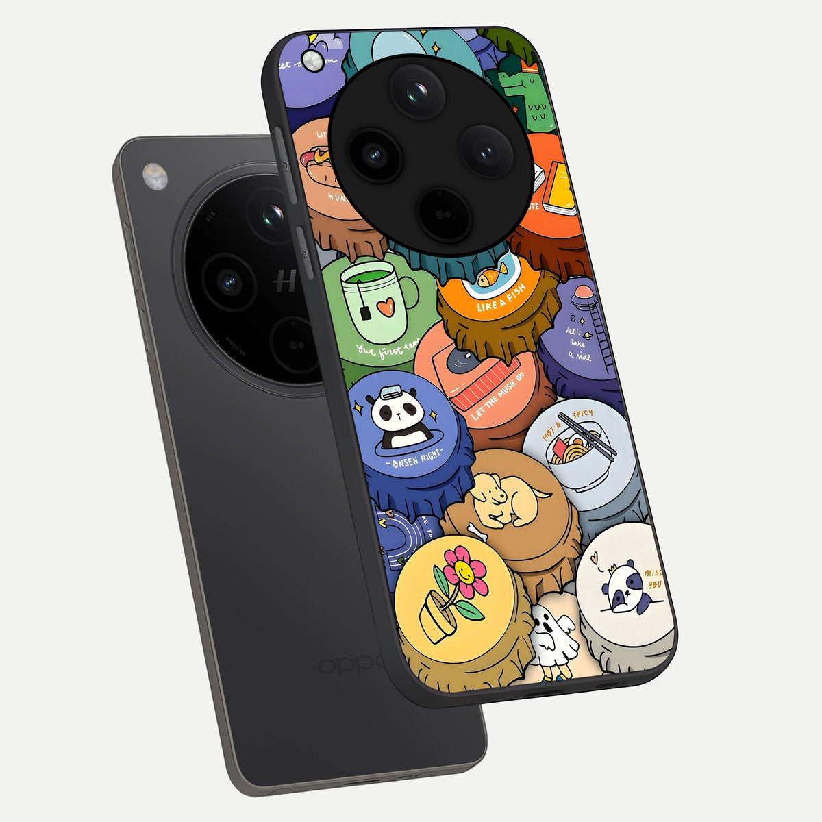  Coins Patterns phone case For Oppo Find X8 showing premium glass back cover with detailed artwork