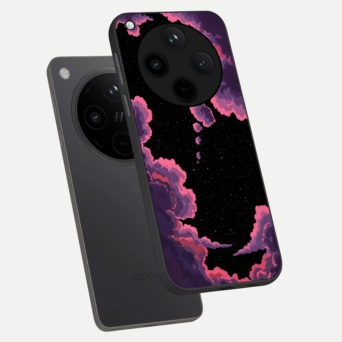  Cosmic Cloud Journey phone case For Oppo Find X8 showing premium glass back cover with detailed artwork