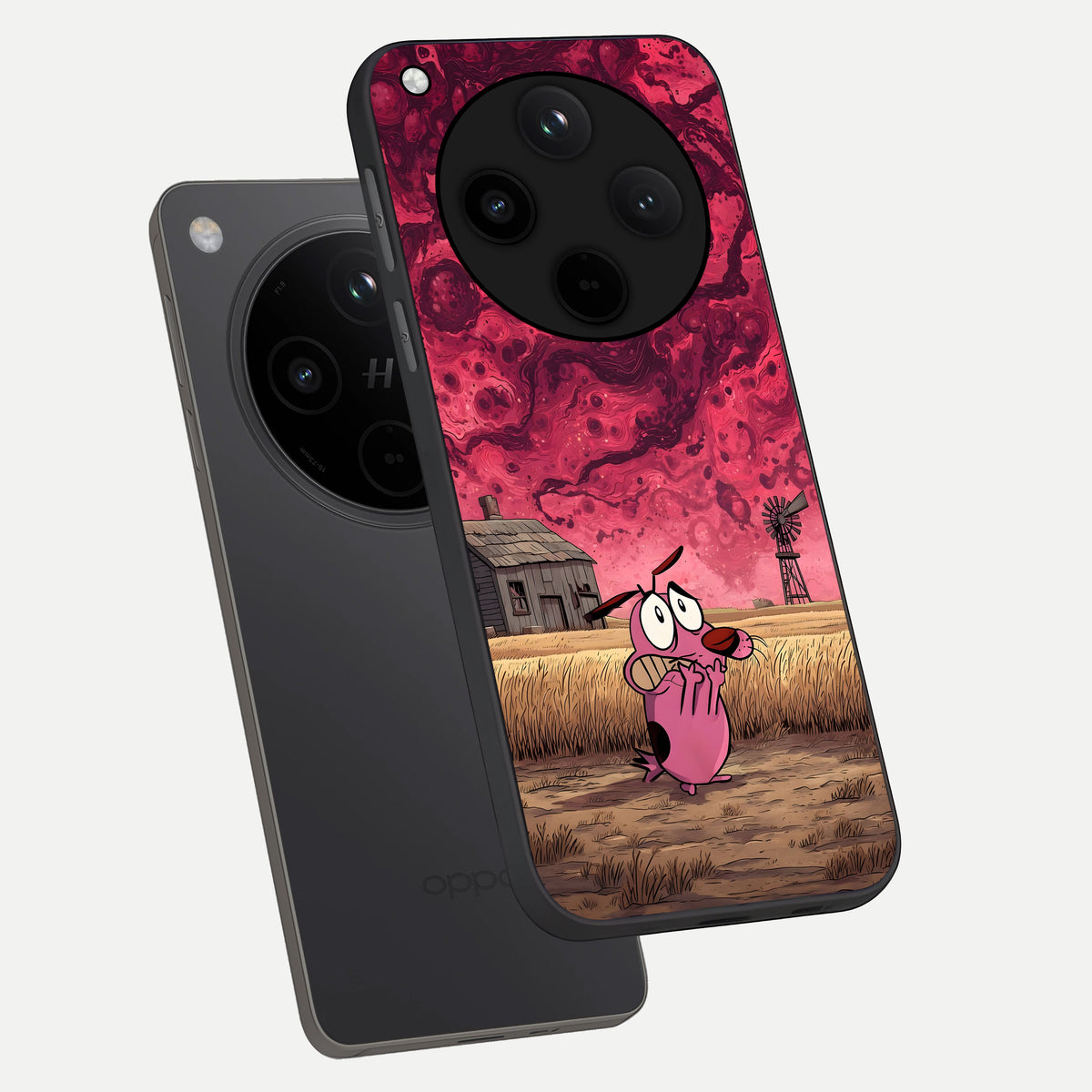  Courage Under Sky phone case For Oppo Find X8 showing premium glass back cover with detailed artwork