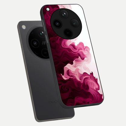  Crimson Wave Flow phone case For Oppo Find X8 showing premium glass back cover with detailed artwork