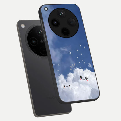  Cute Blossom Cloud phone case For Oppo Find X8 showing premium glass back cover with detailed artwork