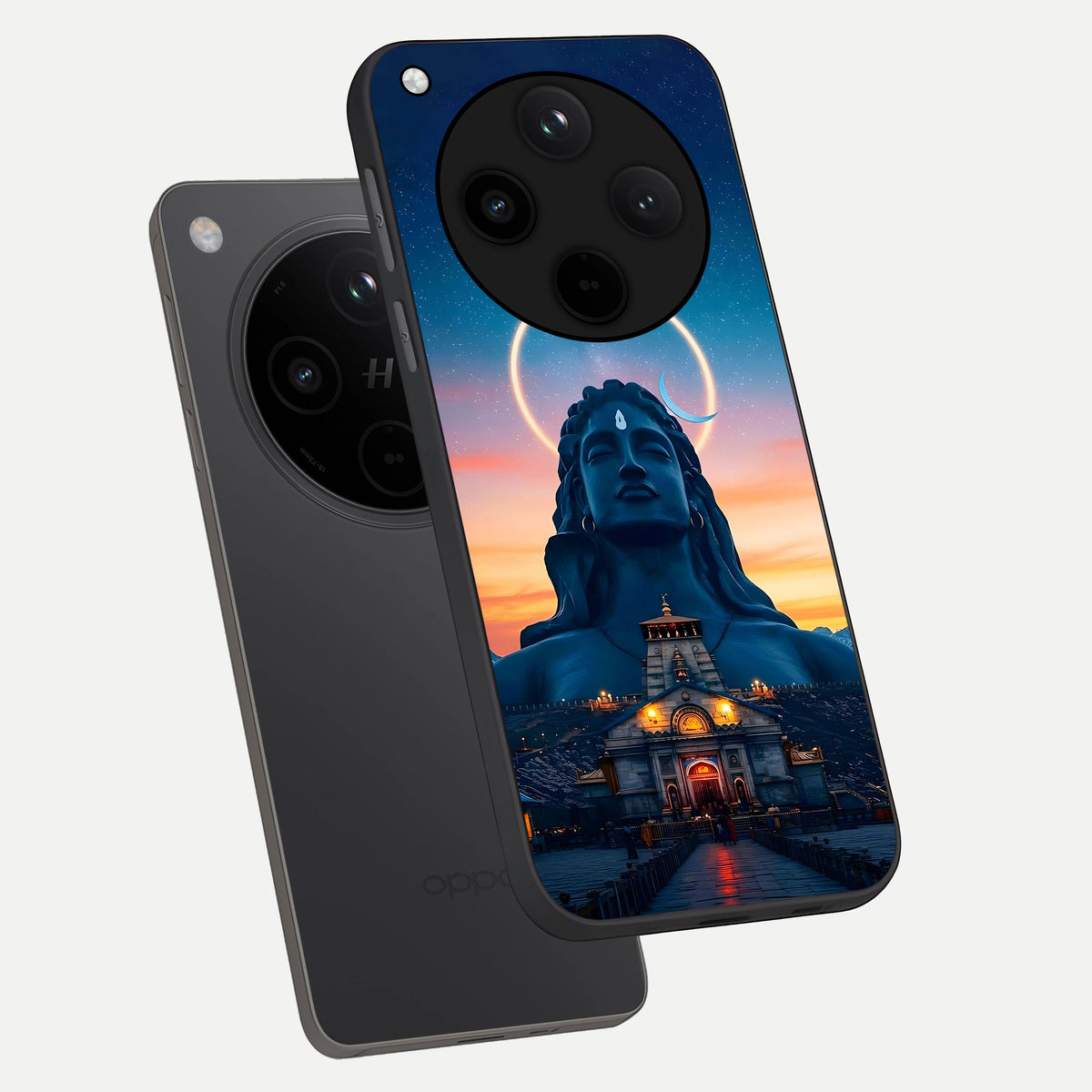  Eternal Shiva Aura phone case For Oppo Find X8 showing premium glass back cover with detailed artwork