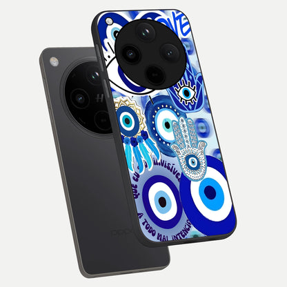  Evil Eyes Dream phone case For Oppo Find X8 showing premium glass back cover with detailed artwork