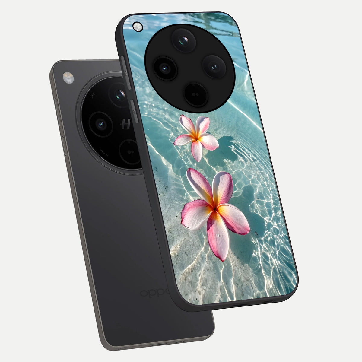  Floating Bloom Bliss phone case For Oppo Find X8 showing premium glass back cover with detailed artwork