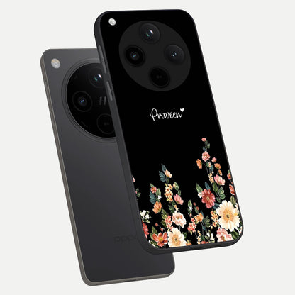  Floral Design Personalized Custom Name phone case For Oppo Find X8 showing premium glass back cover with detailed artwork