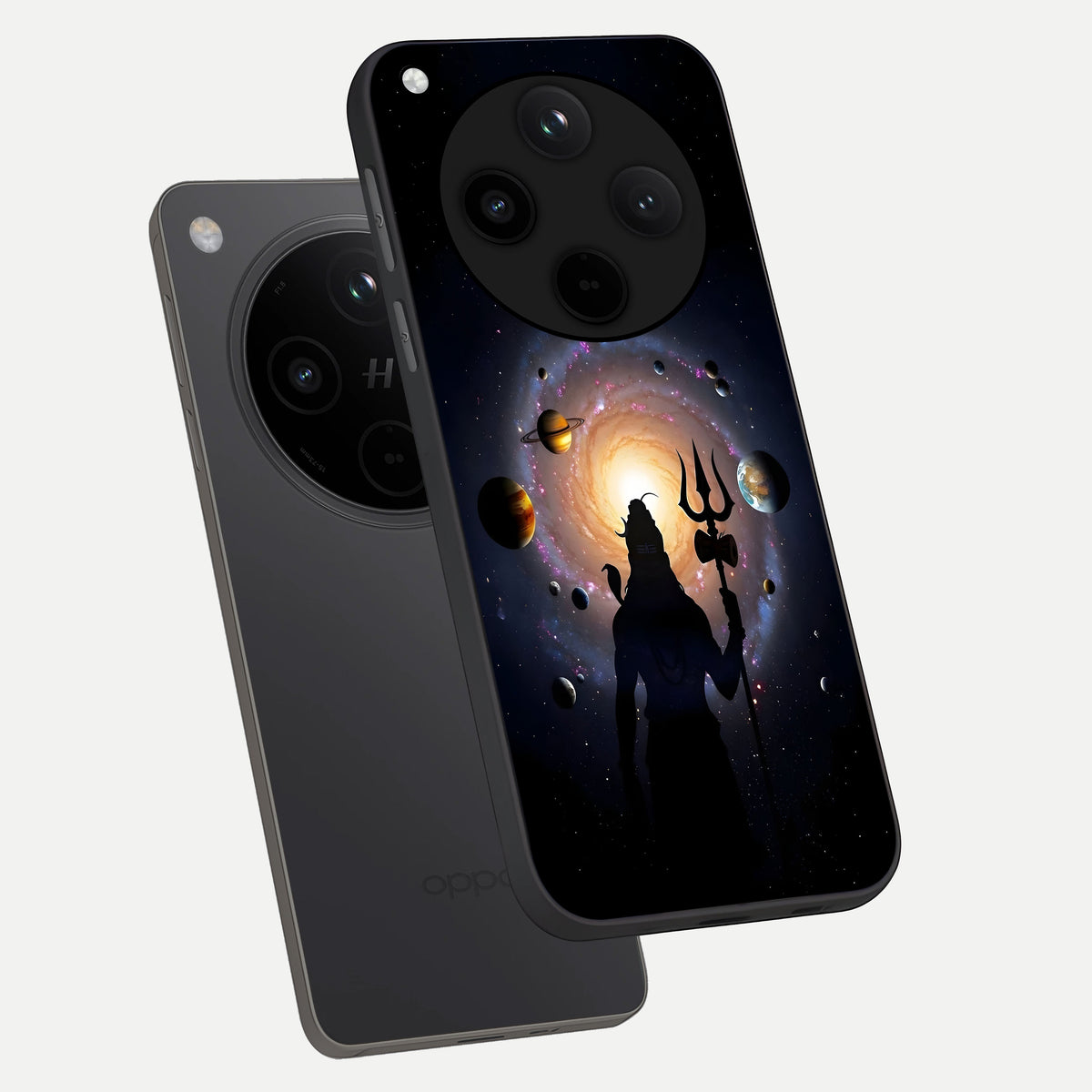  Galactic Shiva Vision phone case For Oppo Find X8 showing premium glass back cover with detailed artwork