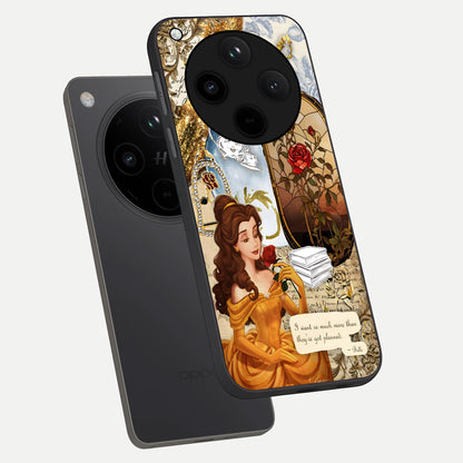  Golden Dream Belle phone case For Oppo Find X8 showing premium glass back cover with detailed artwork