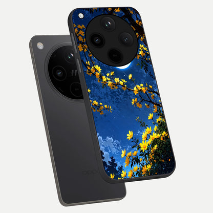  Golden Night Glow phone case For Oppo Find X8 showing premium glass back cover with detailed artwork