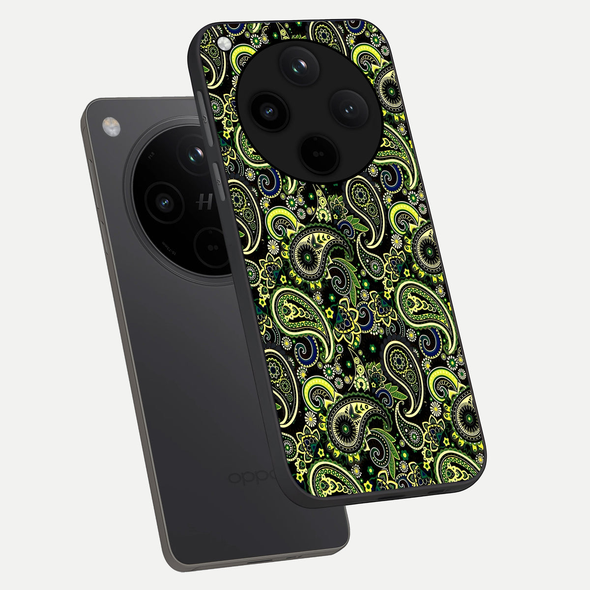  Green Lemon phone case For Oppo Find X8 showing premium glass back cover with detailed artwork