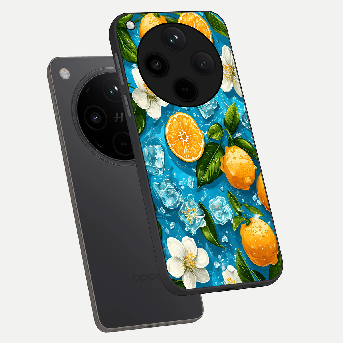  Ice Cube With Orange phone case For Oppo Find X8 showing premium glass back cover with detailed artwork