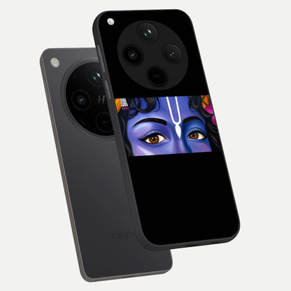  Krishna Eye phone case For Oppo Find X8 showing premium glass back cover with detailed artwork