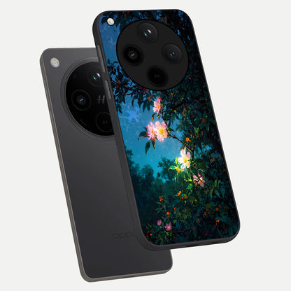  Midnight Bloom Glow phone case For Oppo Find X8 showing premium glass back cover with detailed artwork
