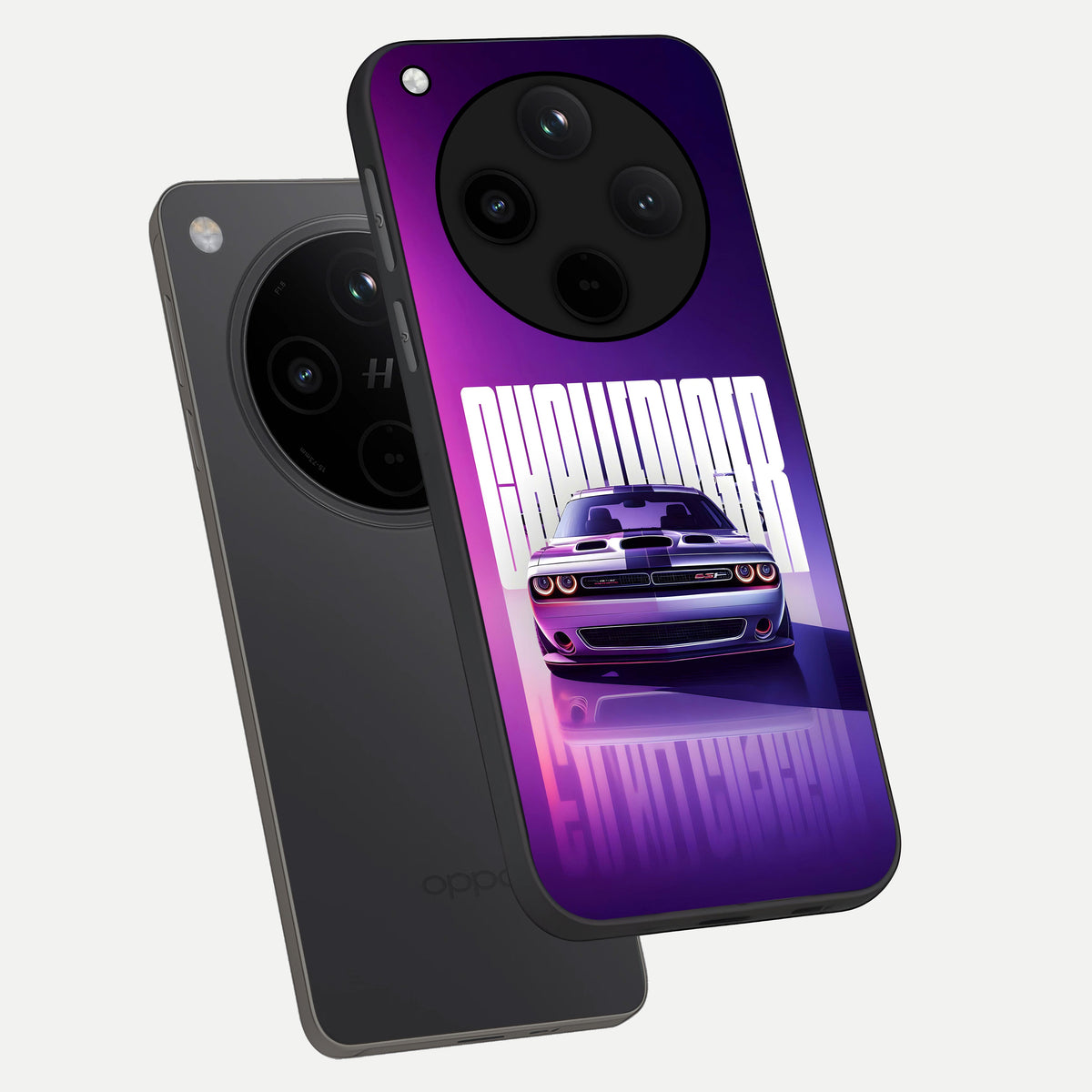  Midnight Muscle Ride phone case For Oppo Find X8 showing premium glass back cover with detailed artwork