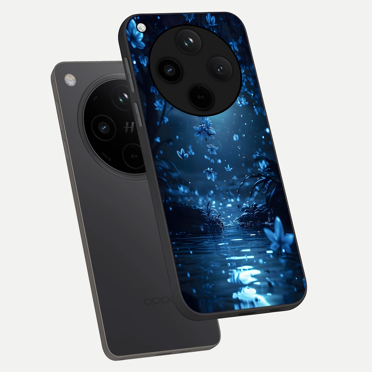  Moonlight Petal Dream phone case For Oppo Find X8 showing premium glass back cover with detailed artwork