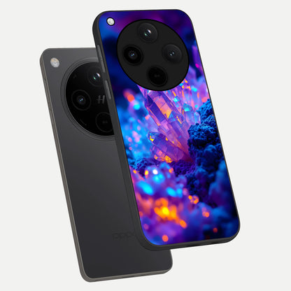  Neon Aura Shards phone case For Oppo Find X8 showing premium glass back cover with detailed artwork